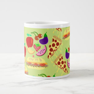 Tasty Cute Food Pattern Fun Design Pattern Large Coffee Mug