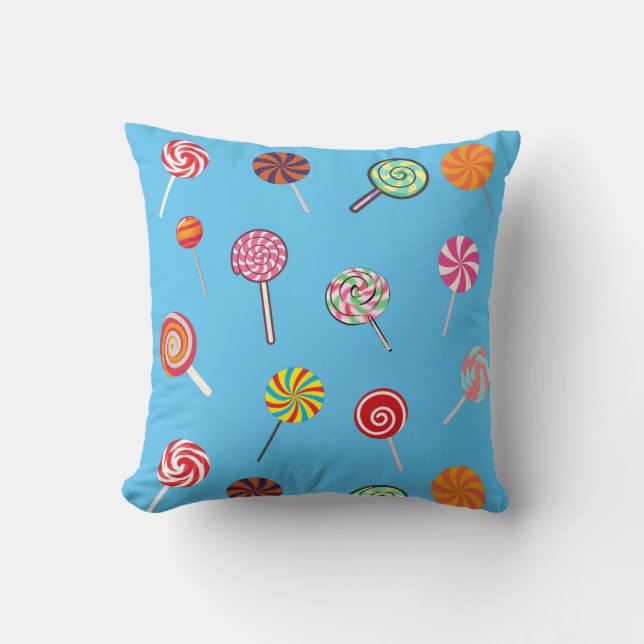 Tasty Lollipop Candy Pattern  Throw Pillow (Front)