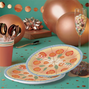 Tasty Margarita Pizza party Paper Plate
