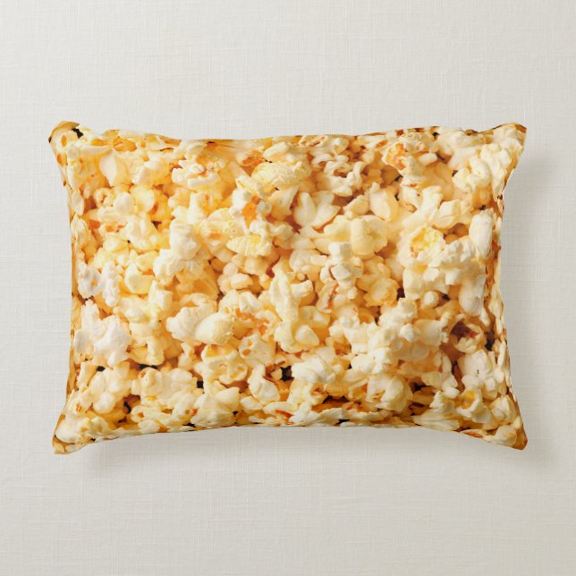 Tasty popcorn on whole background. Food  Accent Pillow (Front)
