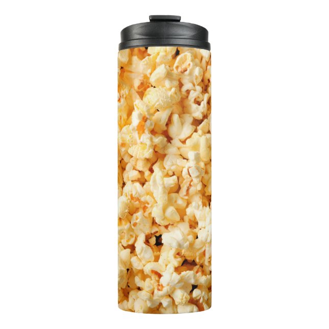 Tasty popcorn on whole background. Food  Thermal Tumbler (Front)