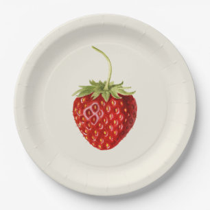 Tasty Red Strawberry (by Louis C.C. Krieger)  Paper Plate