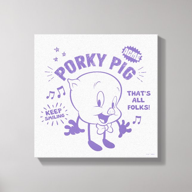 Tasty Retro Porky Pig Canvas Print (Front)