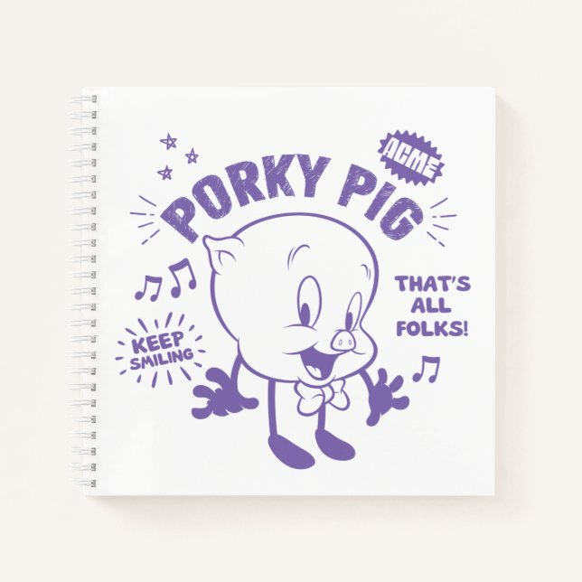 Tasty Retro Porky Pig Notebook (Front)