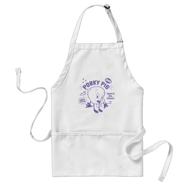 Tasty Retro Porky Pig Standard Apron (Front)