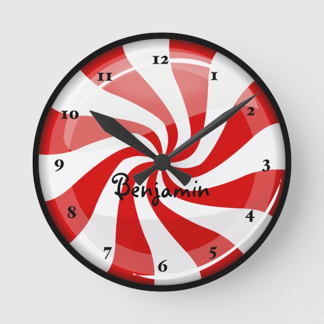 Tasty Round Peppermint Clock (Front)