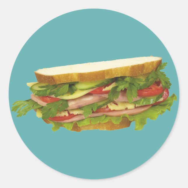 Tasty Sandwich Classic Round Sticker (Front)