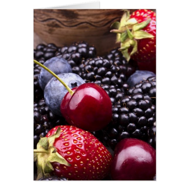 Tasty Summer Fruits On A Wooden Table (Front)
