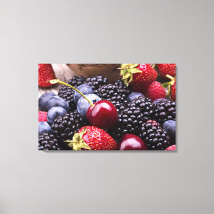 Tasty Summer Fruits On A Wooden Table Canvas Print