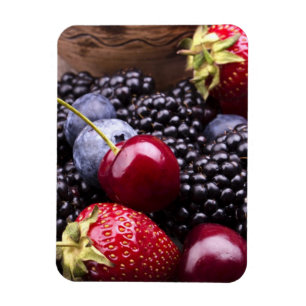 Tasty Summer Fruits On A Wooden Table Magnet