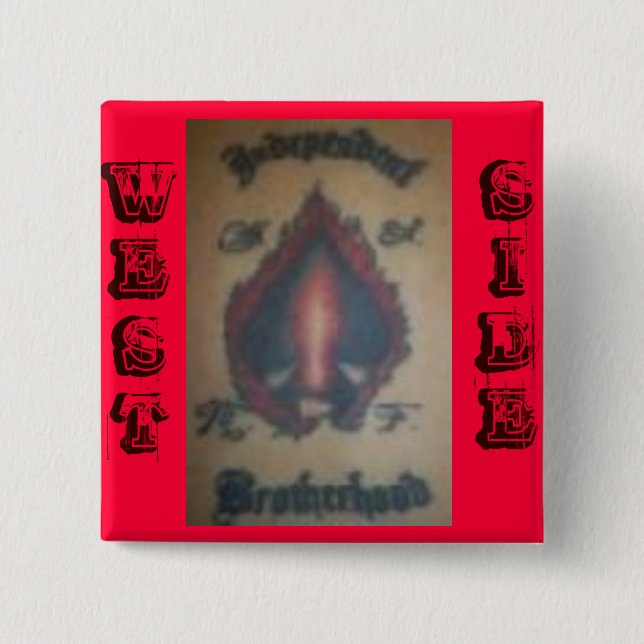 tat18, WEST, SIDE 2 Inch Square Button (Front)