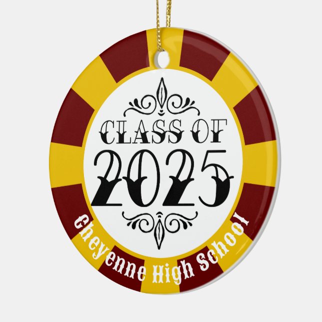 Tat Class of 2025 (Add Name) Graduation Ceramic Ornament (Left)