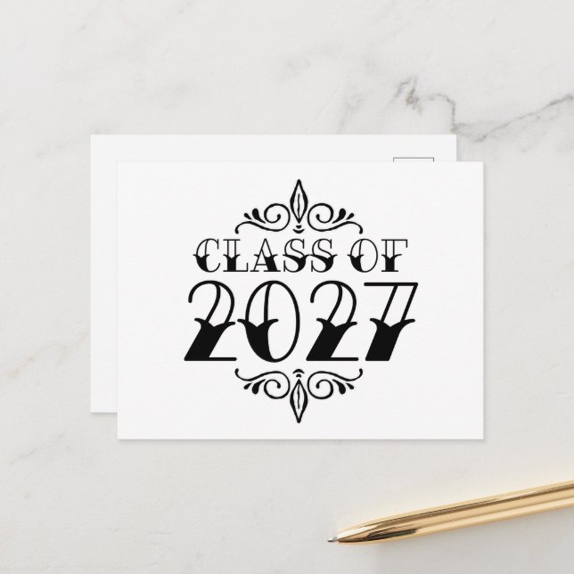 Tat-Style Class of 2027 Graduation Postcard (Front/Back In Situ)