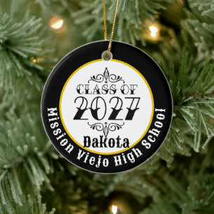 Tat Style Class of 2027 Photo Graduation Ceramic Ornament