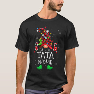 Tata Gnome Buffalo Plaid Matching Family Christmas T-Shirt