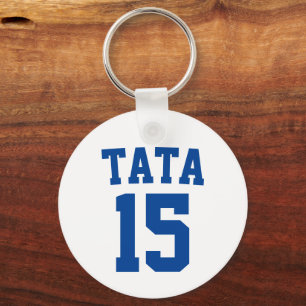 Tata Serbian Croatian Dad Blue Sport Jersey Number Keychain