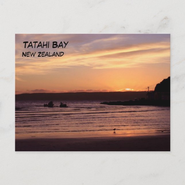 Tatahi Bay Sunset, New Zealand Postcard