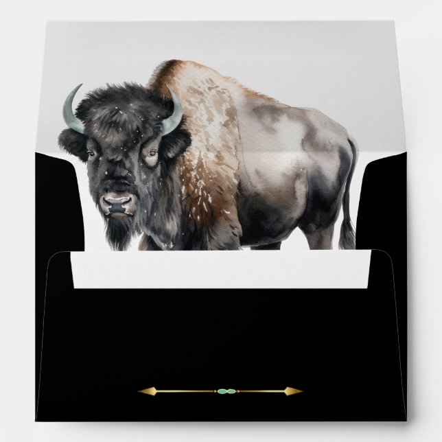 Tatanka Bison Yellowstone Ranch Enveloppe Invitati (Dos (Bas))