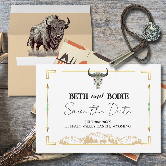 Tatanka Bison Yellowstone Ranch Save the Date Invitation (Creator Uploaded)