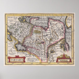 Tatary Antique Map of Central & Northern Asia Poster