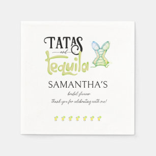 Tatas & Tequila Modern Bridal Shower Fiesta Party Napkin