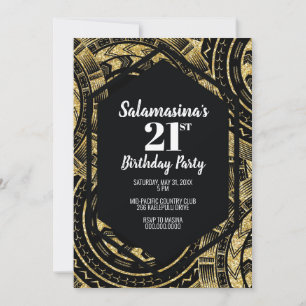 Tatau Black and Glitter Diamond Invitation