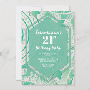 Tatau Teal Diamond Invitation