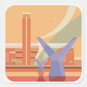 Tate Gallery and Millennium Bridge Square Sticker