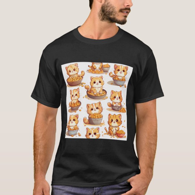 Tater tot cats playing in bowls of tater tots  T-Shirt (Front)