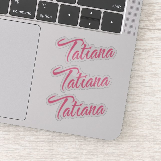 Tatiana Name Pink Cursive x3 (Detail)