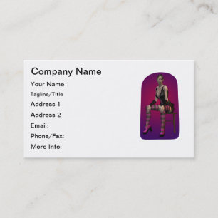 Tatiana Smoking Goth Punk Vampire 3D Pinup Babe Business Card