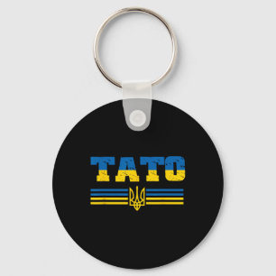Tato Ukrainian Flag Ukraine Papa Ukrainian Father Keychain