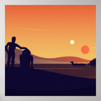 Tatooine sunset poster