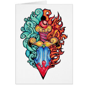 Tatouage de Dagger d'incendie et d'eau