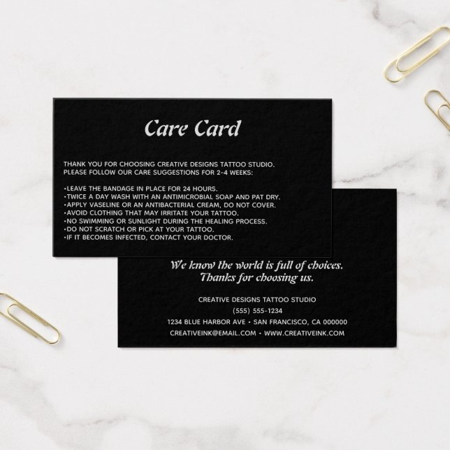 Tatouage Microblading Instructions de soins postér (Bureau)