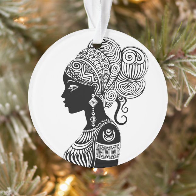 Tatouage Tribal Portrait de Fille Africaine (Arbre)