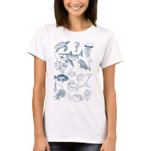 Tatouage vintage 90s Mer Animal T-shirt Design
