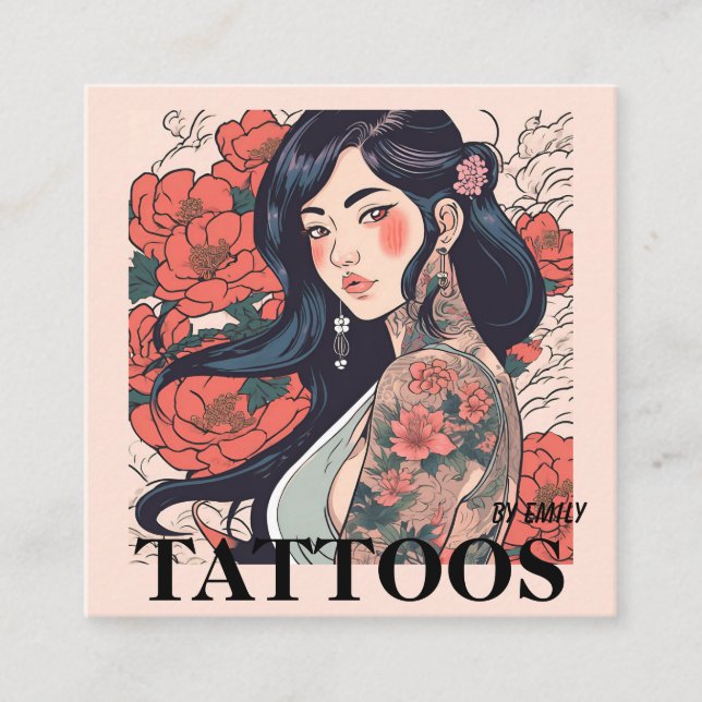 Tatouages Artiste Carte de visite graphique (Devant)