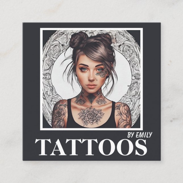 Tatouages Artiste Carte de visite graphique (Devant)