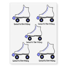Tatouages provisoires bleus et blancs de patin de