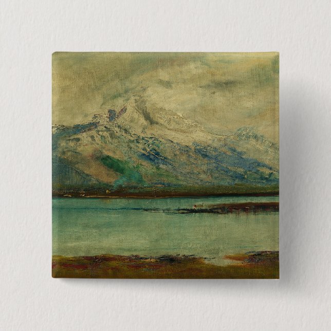 Tatra Mountain Landscape by Ladislav Mednyanszky 2 Inch Square Button (Front)