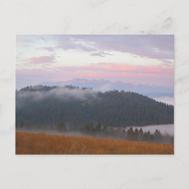 Tatras view at sunrise poster postcard (Front)