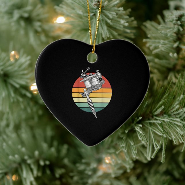 Tats Inked Tatted Tattoo Artist Gift Tattooer Retr Ceramic Ornament (Tree)