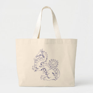 Tatsu Asian Dragon Are Fantasy Mythical Creatures Large Tote Bag