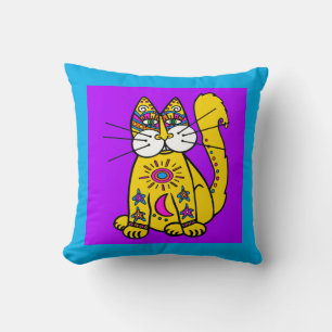 Tatt Cat Throw Pillow
