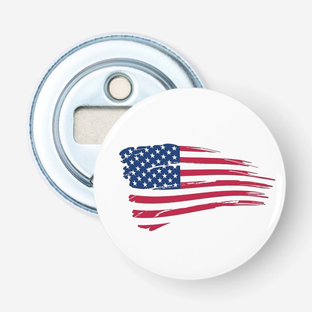 Tattered American Flag Bottle Opener (Front)