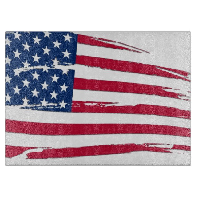 Tattered American Flag Cutting Board (Front)