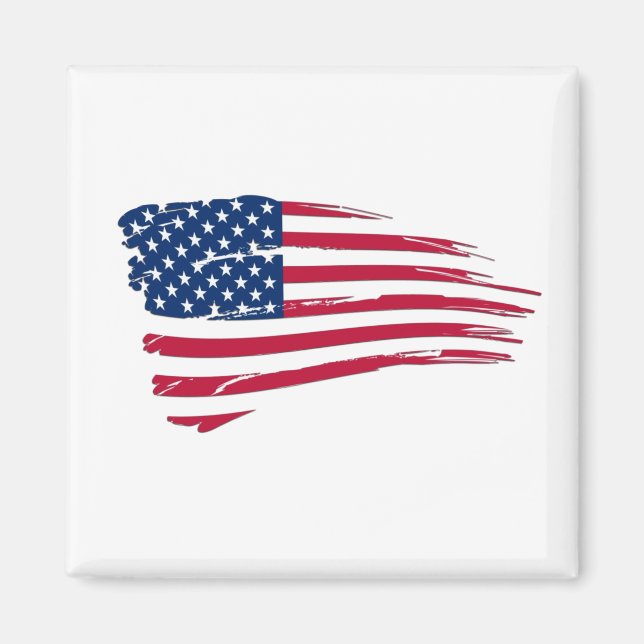 Tattered American Flag Magnet (Front)