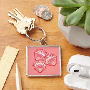 Tattered Heart Art Keychain