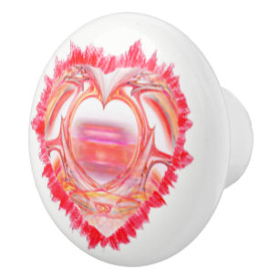 Tattered Heart Artwork Design Ceramic Knob